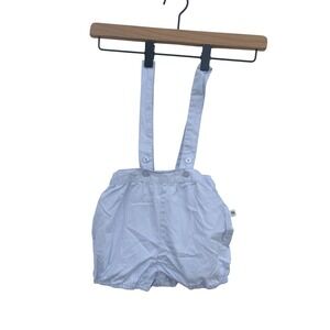 Cadet Roussell Paris Light Blue Suspenders Bubble Romper Baby 18M